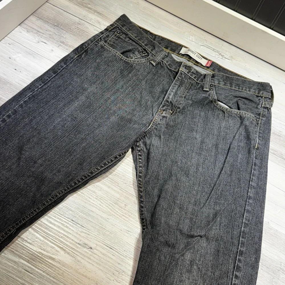 Vintage Levi's Jeans Mens 34x30 Gray 527 Low Bootcut Faded Whisker Grunge Y2K